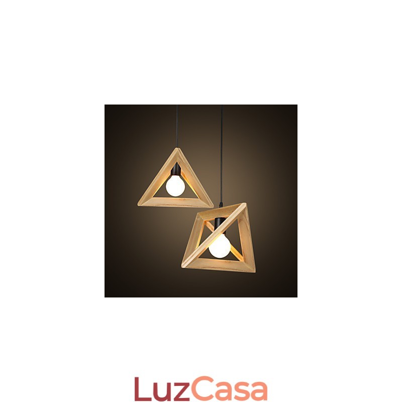 Estilo europeu criativo país restaurando antigas formas triangulares caixa de madeira droplight