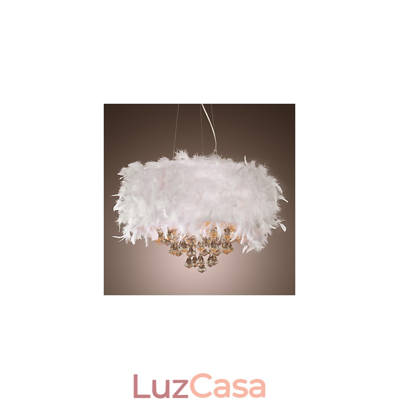 Moderno contemporâneo tambor cristal mini estilo galvanizado pingente luz
