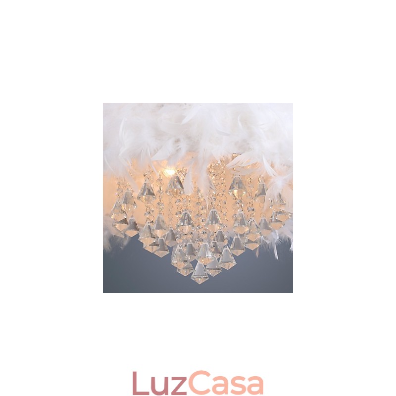 Moderno contemporâneo tambor cristal mini estilo galvanizado pingente luz