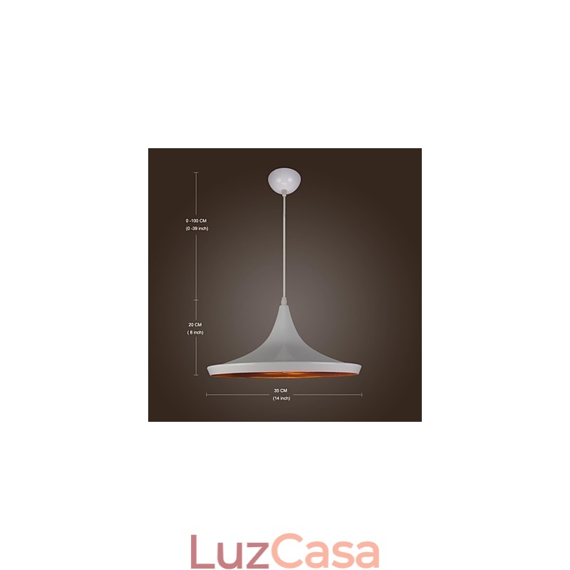 Luminária pendente de metal com pintura retrô country contemporânea moderna