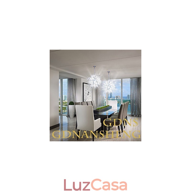 Lustre pendente de cristal globo em metal cromado
