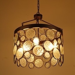 Lustre de vidro de ferro vintage
