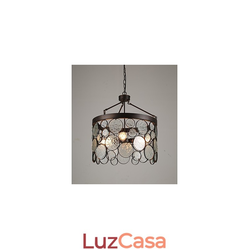 Lustre de vidro de ferro vintage