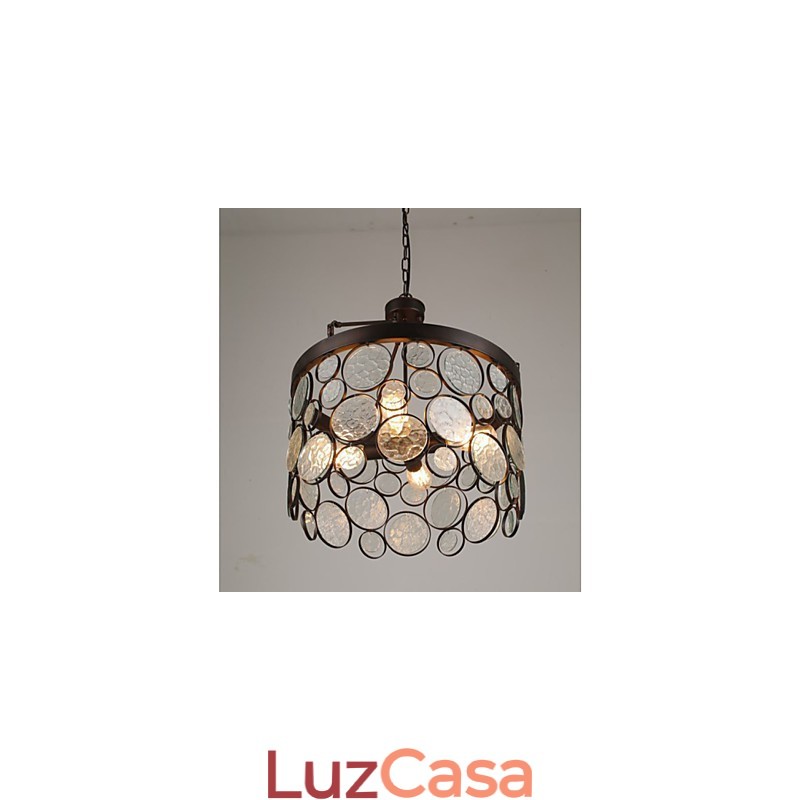Lustre de vidro de ferro vintage