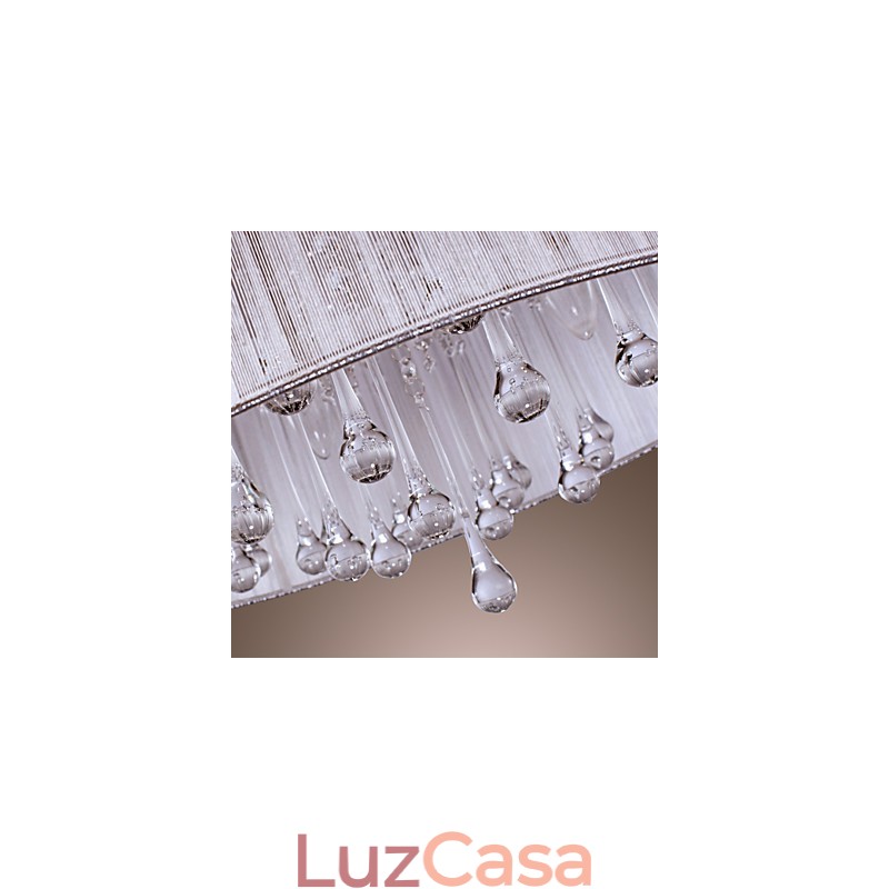 Moderno contemporâneo tambor cristal galvanizado metal pingente luz