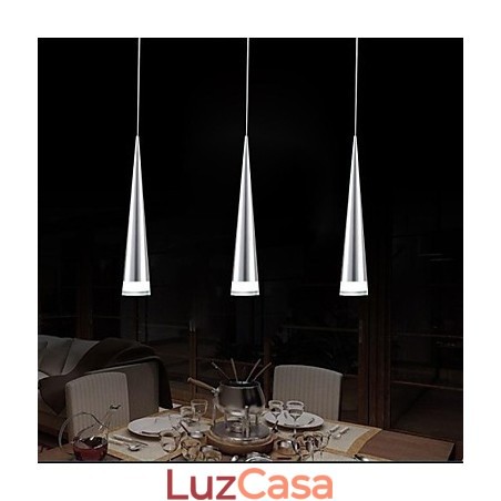 Luminária pendente moderna contemporânea em metal cromado Luminária pendente moderna contemporânea em metal cromado
