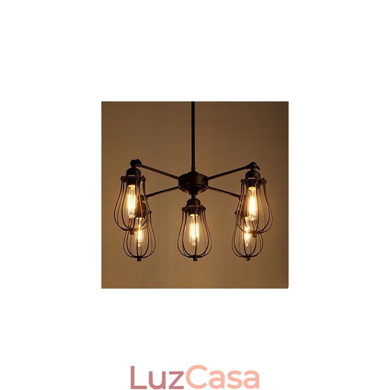 Restauração industrial americana de formas antigas, toranja de ferro forjado, 5 cabeças, droplight