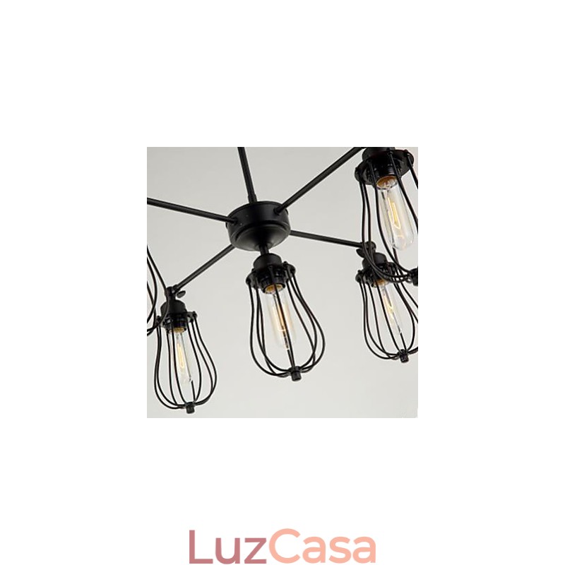 Restauração industrial americana de formas antigas, toranja de ferro forjado, 5 cabeças, droplight