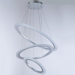Luminárias pendentes de acrílico, lustre, iluminação de teto com 3 anéis DIY