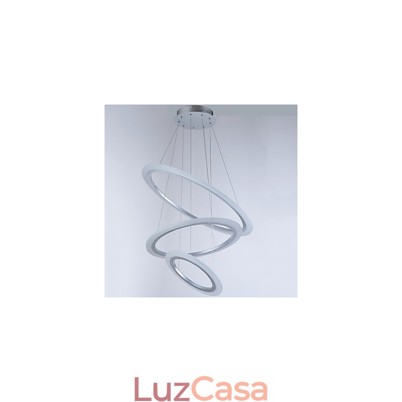 Luminárias pendentes de acrílico, lustre, iluminação de teto com 3 anéis DIY