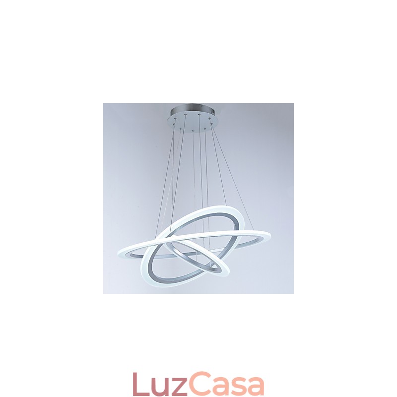 Luminárias pendentes de acrílico, lustre, iluminação de teto com 3 anéis DIY