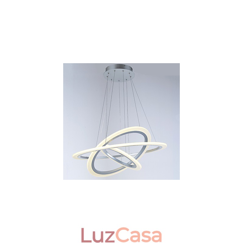 Luminárias pendentes de acrílico, lustre, iluminação de teto com 3 anéis DIY