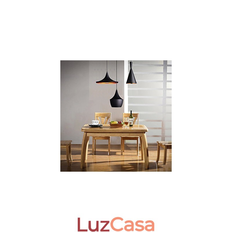 Luminária pendente aerodinâmica em preto