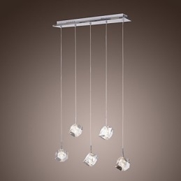 Luminária pendente moderna contemporânea de cristal cromado