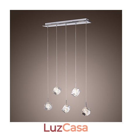 Luminária pendente moderna contemporânea de cristal cromado Luminária pendente moderna contemporânea de cristal cromado