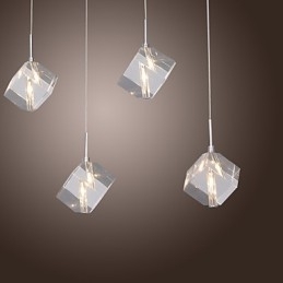 Luminária pendente moderna contemporânea de cristal cromado