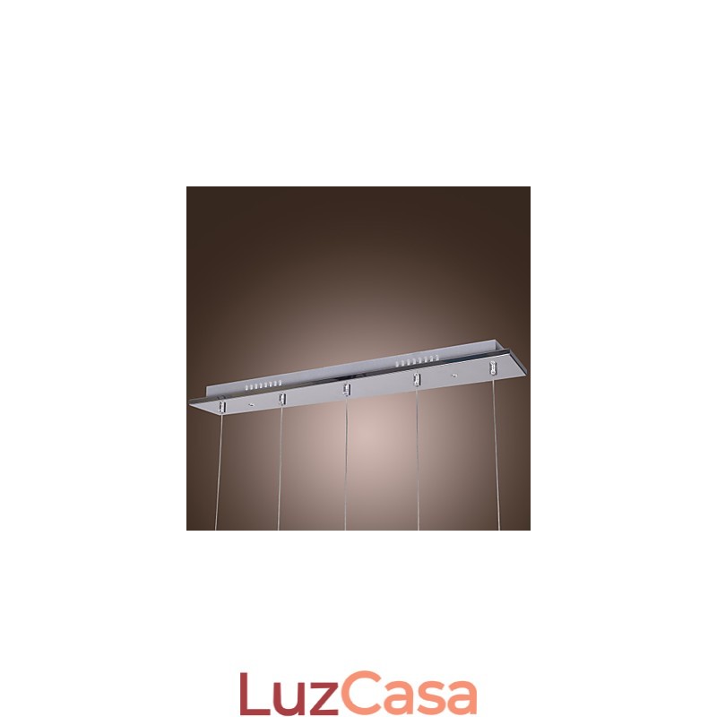 Luminária pendente moderna contemporânea de cristal cromado
