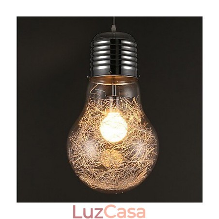 Ideias simples com uma grande lâmpada de vidro, lustre, lâmpada droplight