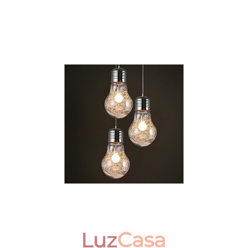Ideias simples com uma grande lâmpada de vidro, lustre, lâmpada droplight