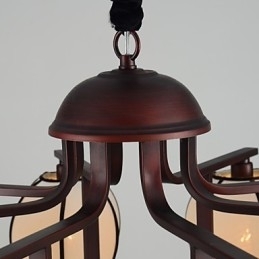 Lustre de metal galvanizado estilo vintage rústico Lodge Mini