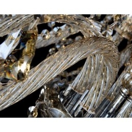 Lustre moderno de cristal K9 cor conhaque retrô com 8 luzes