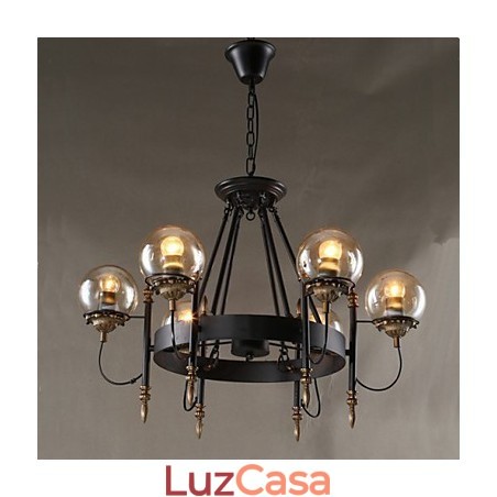 Lustre de vidro artístico redondo com esfera de feijão