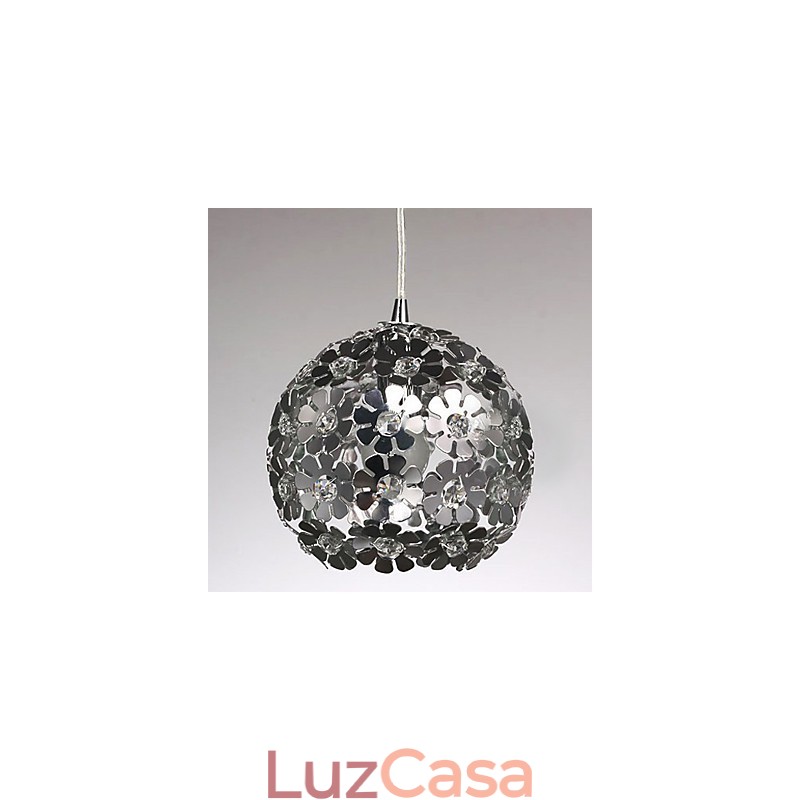 Luminária pendente moderna contemporânea em cristal globo estilo mini galvanizada