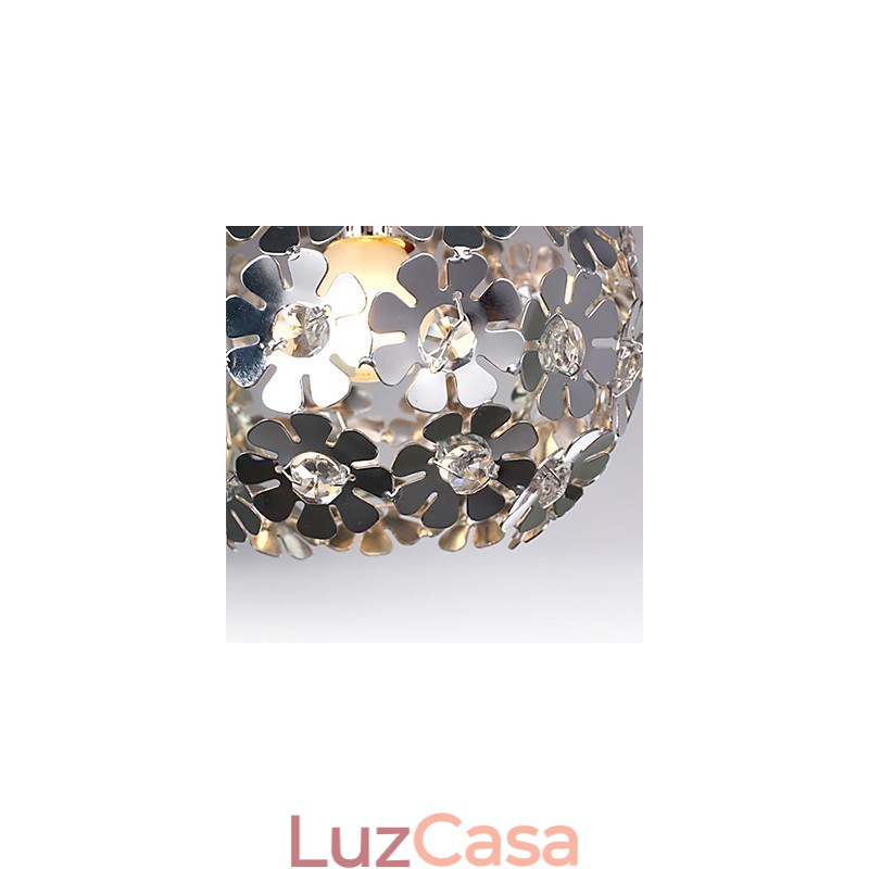 Luminária pendente moderna contemporânea em cristal globo estilo mini galvanizada