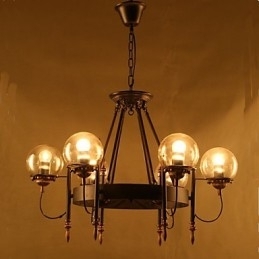 Lustre de vidro artístico redondo com esfera de feijão