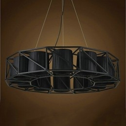Luminária pendente de metal com pintura country vintage para garagem