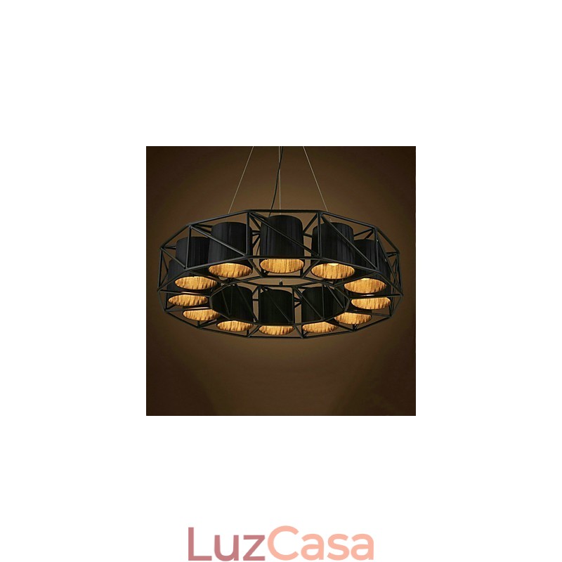 Luminária pendente de metal com pintura country vintage para garagem