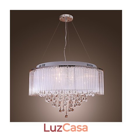 Moderno contemporâneo tambor cristal galvanizado pingente luz Moderno contemporâneo tambor cristal galvanizado pingente luz