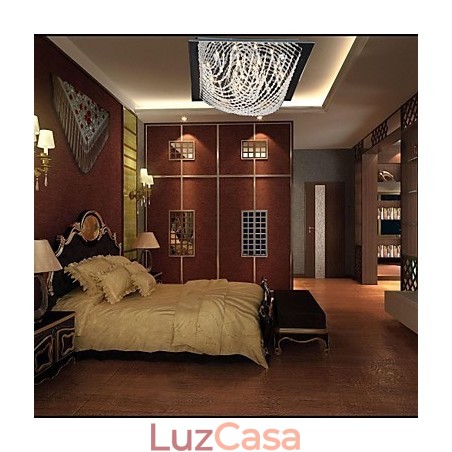 Lustre de cristal cromado clássico tradicional em metal