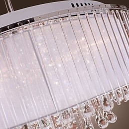 Moderno contemporâneo tambor cristal galvanizado pingente luz