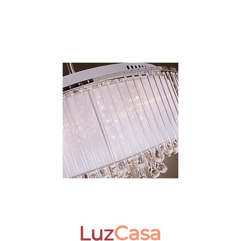 Moderno contemporâneo tambor cristal galvanizado pingente luz