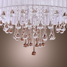 Moderno contemporâneo tambor cristal galvanizado pingente luz