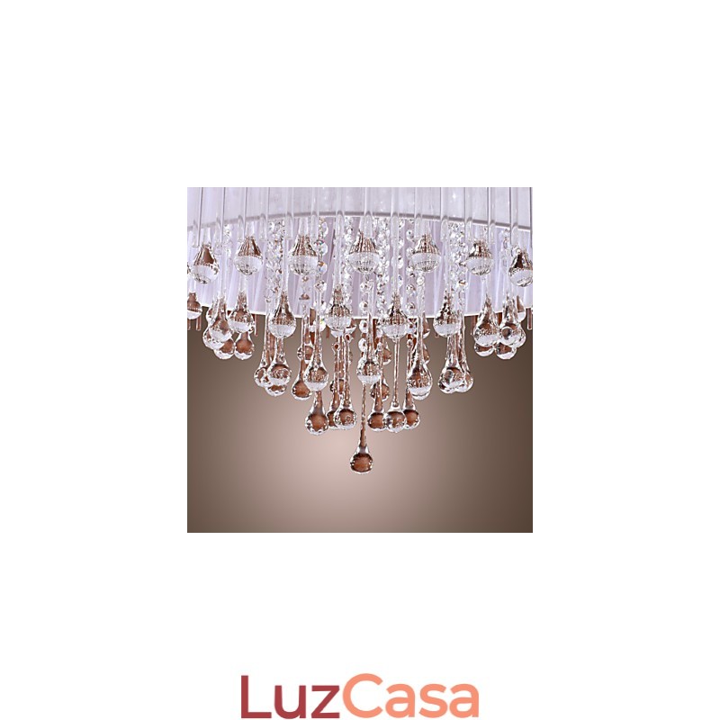 Moderno contemporâneo tambor cristal galvanizado pingente luz