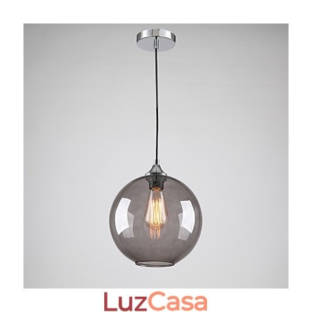 Luminária pendente moderna de vidro com design redondo de bolhas cinza-fumaça Luminária pendente moderna de vidro com design redondo de bolhas cinza-fumaça