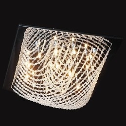 Lustre de cristal cromado clássico tradicional em metal