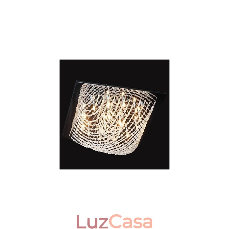 Lustre de cristal cromado clássico tradicional em metal