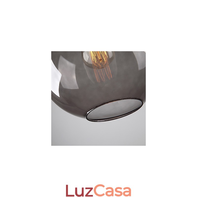 Luminária pendente moderna de vidro com design redondo de bolhas cinza-fumaça