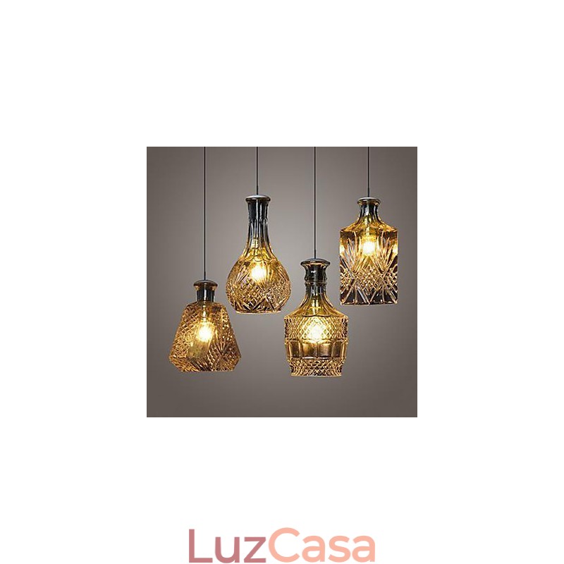 Luminária de vidro cristalino 4 luzes abajur minimalista garrafa luzes