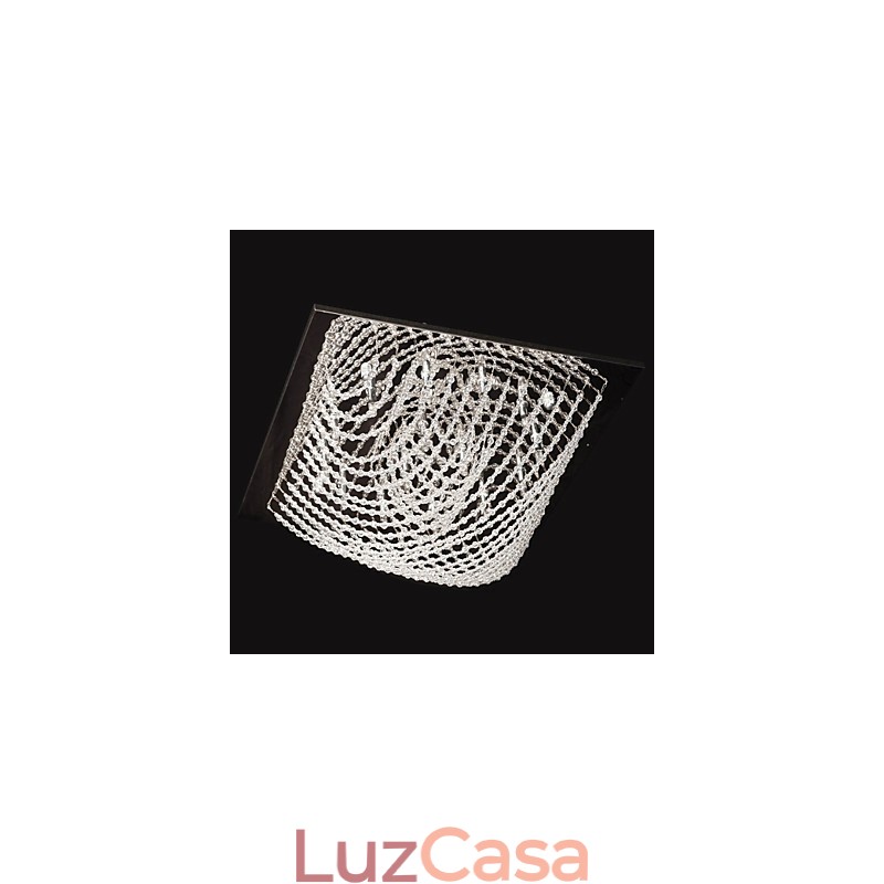 Lustre de cristal cromado clássico tradicional em metal