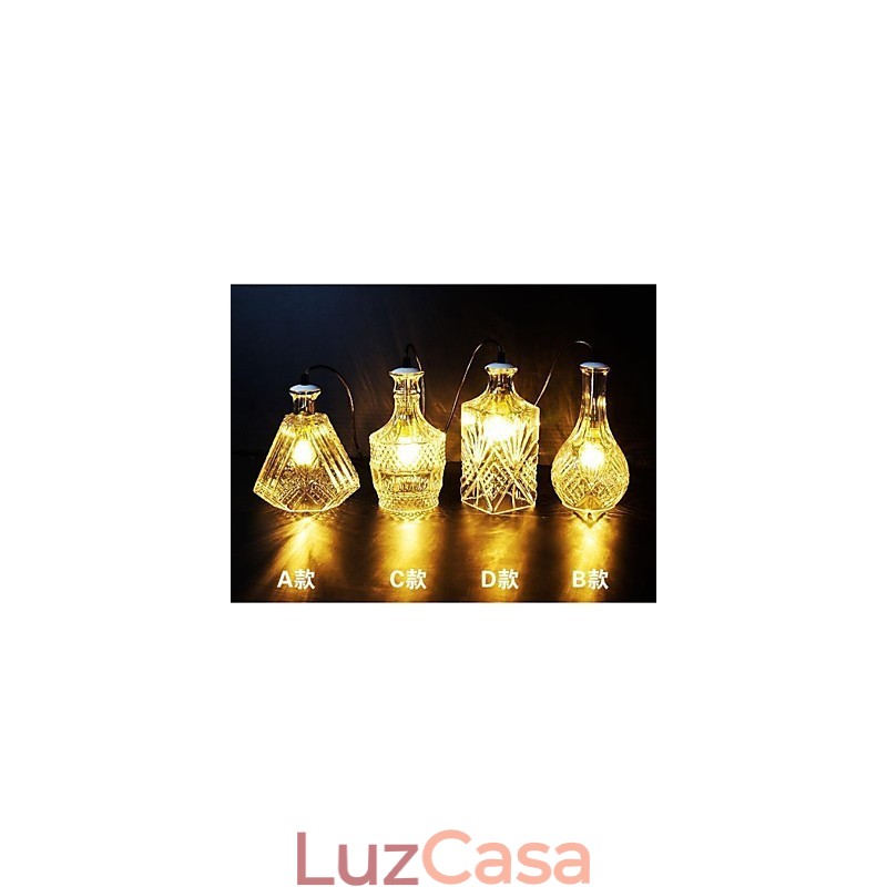 Luminária de vidro cristalino 4 luzes abajur minimalista garrafa luzes