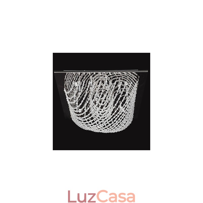 Lustre de cristal cromado clássico tradicional em metal