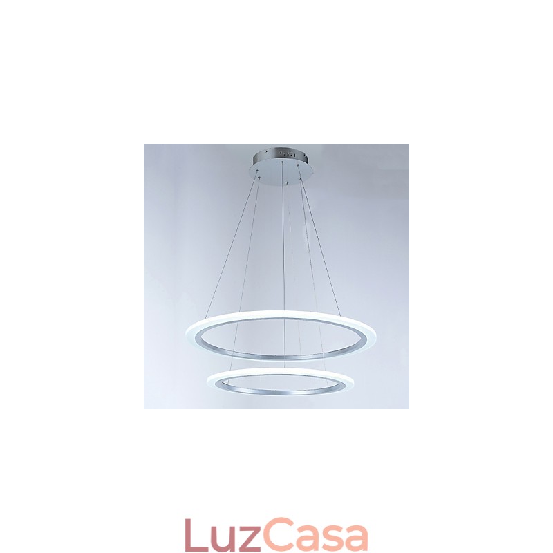 Luminárias pendentes de acrílico, lustre de teto suspenso, luminárias com 2 anéis