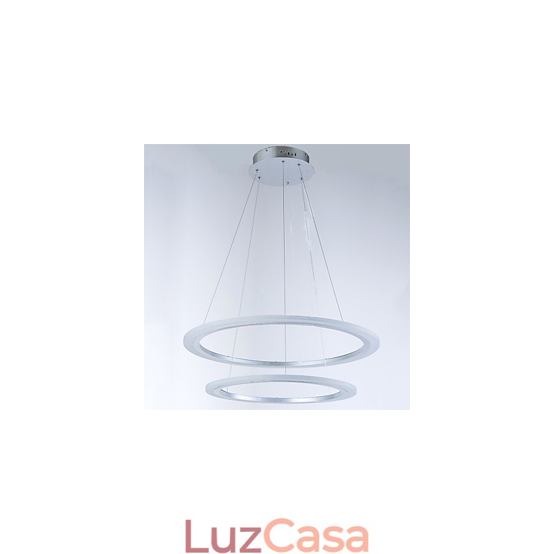 Luminárias pendentes de acrílico, lustre de teto suspenso, luminárias com 2 anéis