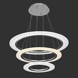 3 anéis DIY forma acrílico pingente luz teto lâmpadas lustre luminárias com