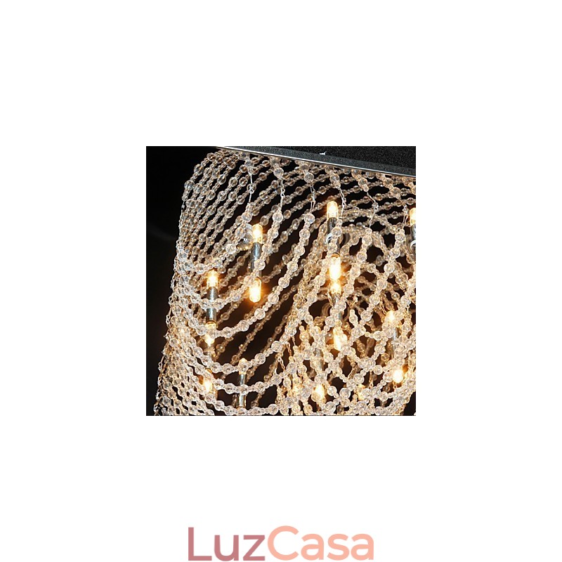 Lustre de cristal cromado clássico tradicional em metal