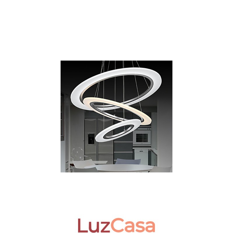 3 anéis DIY forma acrílico pingente luz teto lâmpadas lustre luminárias com
